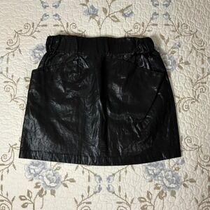 Zara Basic Skirt Womens Small Black Excellent Faux Leather Mini